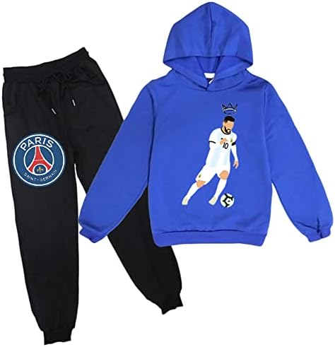 Bootfu Boys Sweatsuit Lionel Messi Sweatshirts Pulverover Hooded и Jogger Pants Постави 2 -тина обични атлетски облеки за деца
