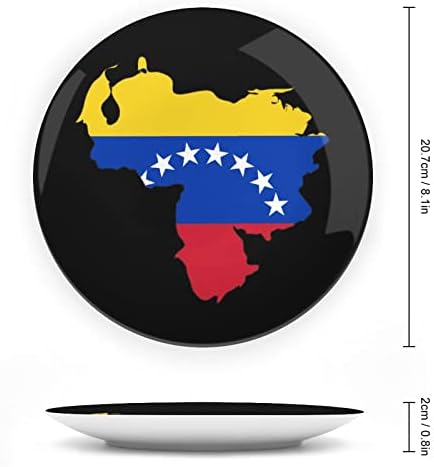 Венецуела знаме мапа коска Кина Декоративна чинија тркалезни керамички плочи занаети со приказ за домашна канцеларија wallид вечера