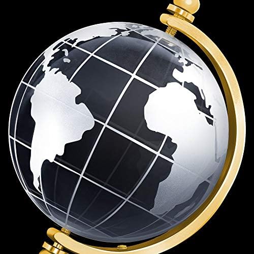 Maverton Glass Globe for Woman - Декорација за неа - ласерска сечење светска мапа - елегантна кутија со отпечаток - за патник -