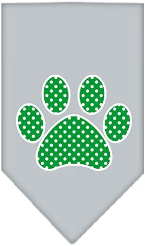 Mirage Pet Products Green Swiss Dot Paw Prience Bandana за миленичиња, голема, бела