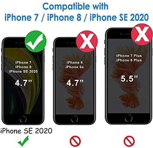 Iphone SE 2020 Паричник Случај За Жени, Iphone 8 Случај Со Држач За Картички, Kudex Сјај Сјајна Кожа Флип Магнетна Штанд Патент