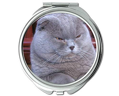 Компактно Огледало Тркалезно Компактно Огледало Двострано, огледало За Мачки За Мажи/Жени, 1 Х 2Х Зголемување
