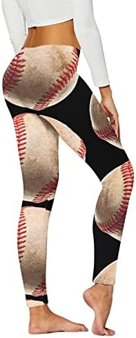 Хајленд Крава Јога Тренингот Хеланки За Жени Високи Половини Хеланки Бејзбол Печатење Меки Четкани Еластични Атлетски Теретани Панталони