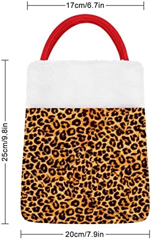 Животински Леопард Печати Божиќни Кеси Симпатична Торбичка За Чување Торбички Џеб За Подарок За Бонбони Божиќно Дрво Виси Декоративно