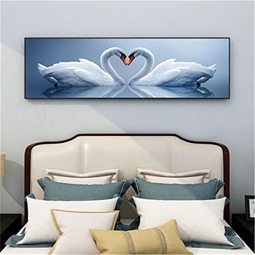 Голем дијамантски сликарство Swan Love by Buter Buter, DIY 5D Diamond Dots Full Round Dript Cross Crystich Rhinestone aldult Kid Chid Moseic Mosaic Arts Craft for Home Wall Decor