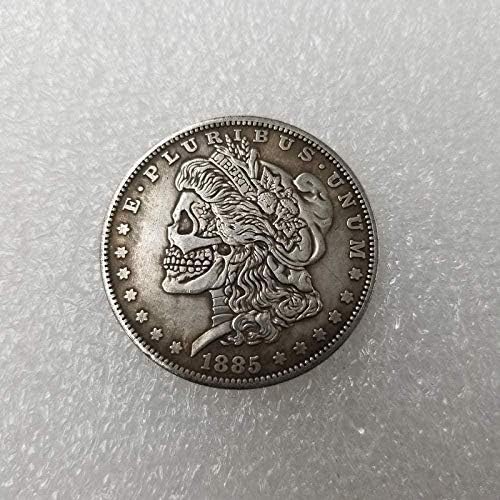 1885 Череп Скитник Сребрена Обложена Монета Морган Сребрен Долар Сребрена Тркалезна Колекција Подароци