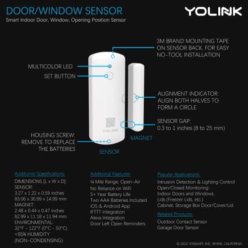 Комплет за стартување на паметни домови YOLINK: паметен приклучок мини, сирен аларм, сензор за истекување на вода, сензор за движење, сензор