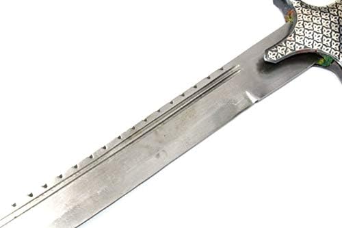 Раџастан скапоцени камења Нов меч Рачно изработена челична сечила сребрена работа тигар лице јадење рачка за зајаци 36,6 “