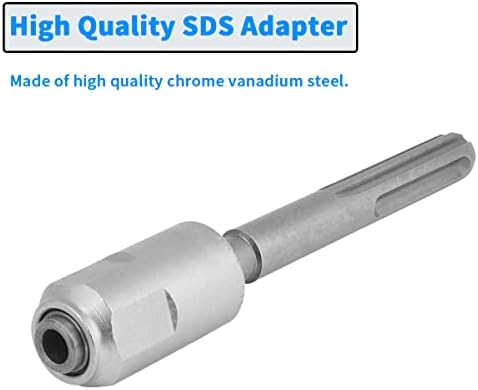 Adapter SDS Max до SDS Plus, Chrome Vanadium Steel Universal Chuck Drill Converter Shank, додатоци за напојување со алатки, одговара на сите стандардни вежби на SDS Max, површински песок, помогнете да се спр?