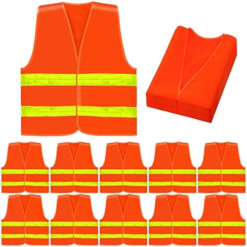 30 пакувања Безбедност на елек најголемиот дел со рефлексивни ленти со голема видливост рефлектирачки елек портокалова безбедносна