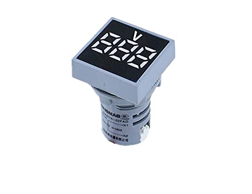 MAMZ 22mm мини дигитален волтметар квадрат AC 20-500V напон на напон на напон на напон на мерач на моќност LED индикатор за сила