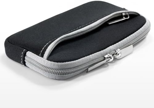 Case Boxwave Case компатибилен со Honor 8 - Softsuit со џеб, мека торбичка Неопрена покриена ракав Зипер џеб за чест 8 - џет црна со сива трим