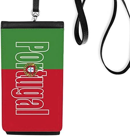 Португалска земја со знаме на земја телефон Телефонска чанта што виси мобилна торбичка црн џеб