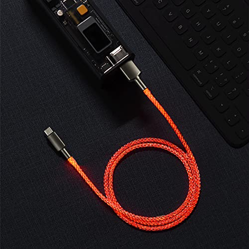 Кабел за USB Type C, 3,3ft 5A Брзо полнење дишење RGB USB C-кабел компатибилен со Samsung Galaxy S22/S21/S20/S10/S9/S8 и повеќе USB C уреди,