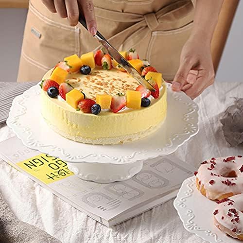Торта Стојат Бела Бела Торта Стојат Торта Керамички Бел Десерт Дисплеј Стојат Кекси Торта Стојат Торта За Роденден Свадба партија