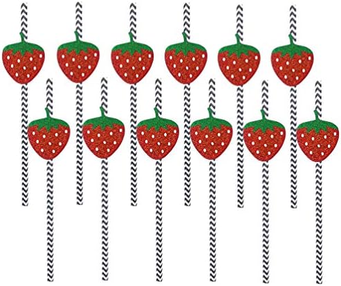 PRETYZOOM 12 парчиња Овошје Пиење Слама Сјај Пијалок Сламки Хартија Сламки Декоративни За Коктел Свадба Лето Роденденски Забави Фаворизира