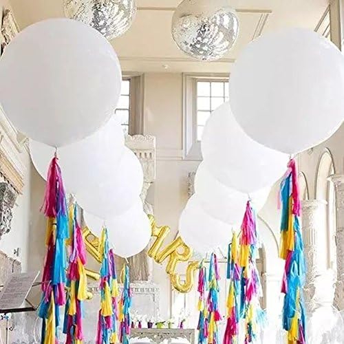 Гигантски балони 36-инчни бели балони PKG/6, за родендени свадбени фотосесии и фестивали Божиќ и украси за настани