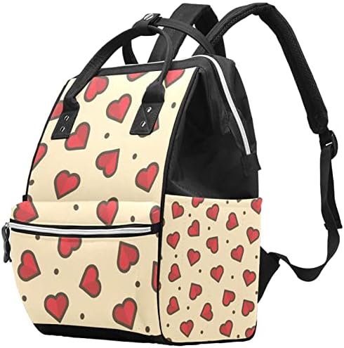 Розово црвено срце Loveубовта шема лаптоп ранец за жени мажи, пелена торба ранец за патувања торбички колеџ ранец
