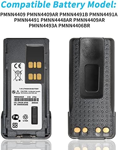 PMNN4409AR PMNN4491 Замена на батеријата XPR3300 батерија [надградена] 2600mAh 7.4V батерија за Motorola Mototrbo APX1000 APX2000 APX4000