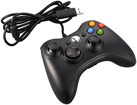 Жичен Контролер На Игри, LILLYHING Usb Жичен Gamepad Joypad, За Microsoft Xbox 360/Xbox 360 Тенок/Компјутер Windows 7, Црна