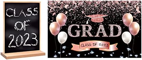 Трговаул Розово Злато Декорации За Дипломирање Поставени За Девојчиња Класа Од 2023 Година Украси За Банери И Маси, Украси За Дипломирање Честитки
