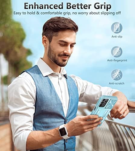 Fntcase За Samsung Galaxy A23 Заштитно Куќиште: Заштита Од Воена Капка Солиден Капак На Мобилниот Телефон со Држач за Удар &засилувач; Капак