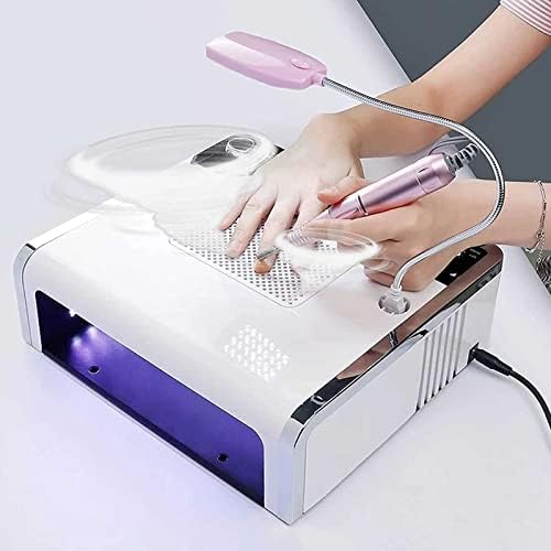 Hhygr 4 во 1 електрична машина за вежбање со нокти, колекционер на прашина за вшмукување на нокти, ламба за лекување на ноктите за нокти од