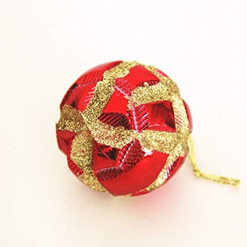 Koqwez33 24pcs 6cm Божиќна Божиќна топка, божиќни висечки украси за топка, снегулка, печати сјајни топки за новогодишни елки, кои висат