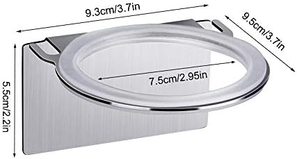 TYI 2PCS Не'рѓосувачки челик само-лепенки за фен за фен за коса, со гума за заштита на подлогата и приклучокот за бања, што се користи