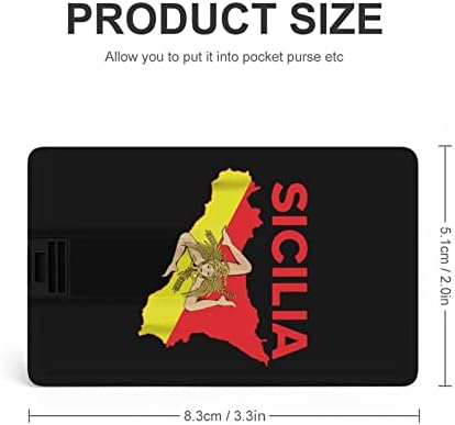 КАРТА НА Сицилија ЗНАМЕ USB Флеш Диск Кредитна Картичка ДИЗАЈН USB Флеш Диск Персоналните Меморија Стап Клуч 32G