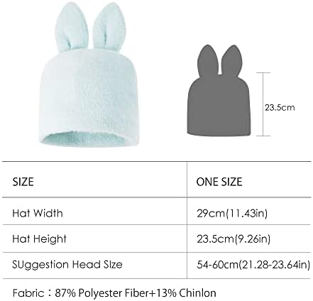 Chatsенски Beanie Hats Cute Bunny Долги уши Смешна капа меки зимско капаче топло зајачко череп капа на отворено двојна капа SLH2T031