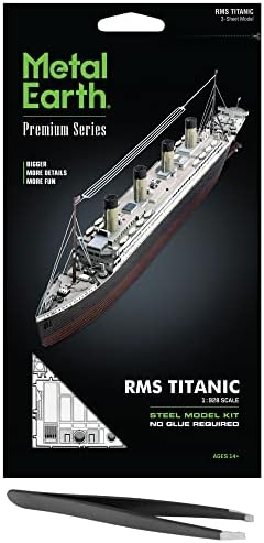 Метални фасцинации на Земјата Премиум серија RMS Titanic Ship 3D Metal Model Model пакет со пинцети