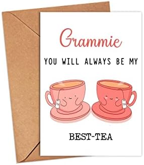 Греми, секогаш ќе бидеш мојата најдобра чаша - Смешна картичка за пени - Најдобра чај картичка - картичка за Денот на мајката - картичка Греми
