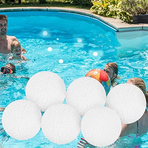 Pamase Scum за еднократно елиминирање на топчињата во сунѓер - 6 пакувања што го мијат маслото што го апсорбира лебдечкиот филтер за базени