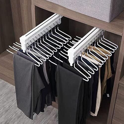 Iaоокјао влечење плакарот за плакари со црна боја, гардероба за проширување на панталони за закачување на облеки, закачувачки шипки со