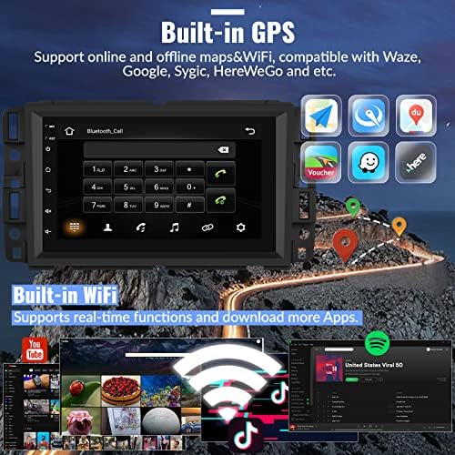 Андроид 11 Автомобил Стерео за Chevrolet/GMC/Buick/Hummer, 7 Инчен Екран На Допир Автомобил Радио Со Огледало Линк GPS WiFi Bluetooth FM/RDS