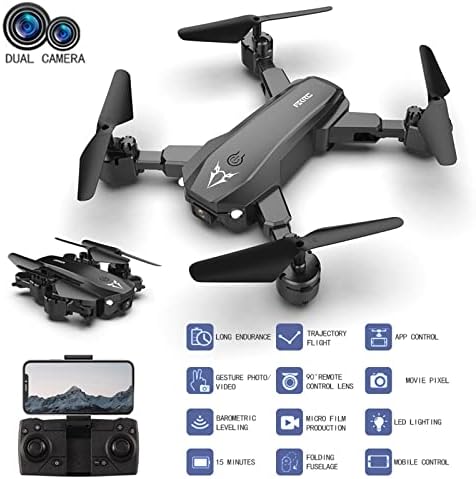 Drone Moresec со 1080p HD камера, двојна HD FPV камера беспилотни летала Играчки играчки подароци за момчиња девојчиња со надморска