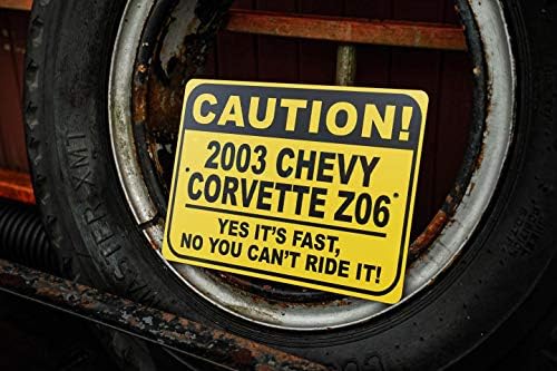2003 03 Chevy Corvette Z06 Внимание Брз Автомобил Знак, Метал Новина Знак, Човек Пештера Ѕид Декор, Гаража Знак-10x14 инчи