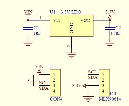 Songhe GY-906 MLX90614 MLX90614ESF Бесконтактен Ir Инфрацрвен Температурен Сензор Модул IIC I2C Сериски За Arduino