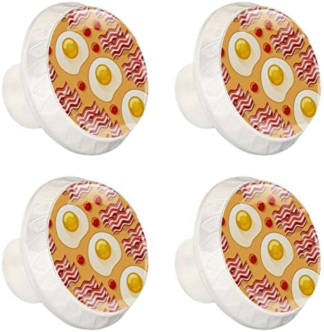Tbouobt 4 Пакет - Копчиња за хардвер, копчиња за плакари и фиоки, рачки за фустани на фарма, цртан филм со јајца од сланина