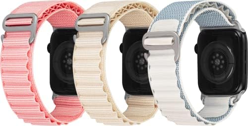 Објавите за јамка ODFJRU Apline компатибилни со Apple Watch Ultra 49mm 45mm 44mm 42mm 41mm 40mm 38mm, Nylon Sport Screstband за мажи жени, титаниум G-Hook Strap за iWatch Series 8 7 6 5 4 3 3 2 SE