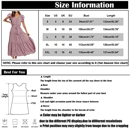 Massionенски моден цветен обвивка V-врат-врат-појас слоевито бохо линиски фустан