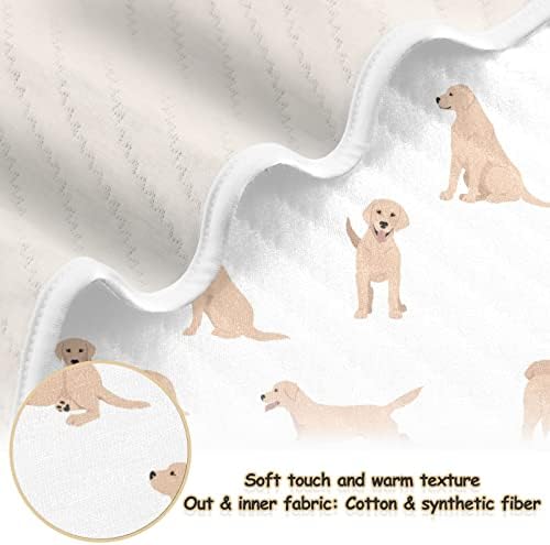 Swaddle Clabte Labrador Retriever Dog Cotton Conte за новороденчиња, примање ќебе, лесен меко залепено ќебе за креветчето, шетач,