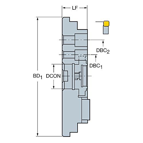 Sandvik Coromant 260-435M-1 тело за поддршка, 60мм арбор, 60 големина на поврзување, дијаметар од 268мм x 25мм должина