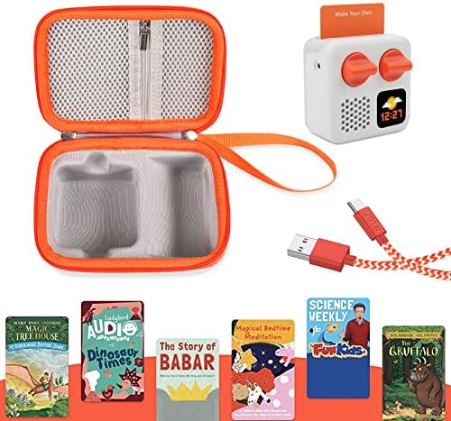 Замена на куќиште за патувања за куќиште за YOTO Mini, Детска аудио картичка Портфолио кутија дизајниран да држи играч, аудио картички и додатоци за момчиња и девојчиња