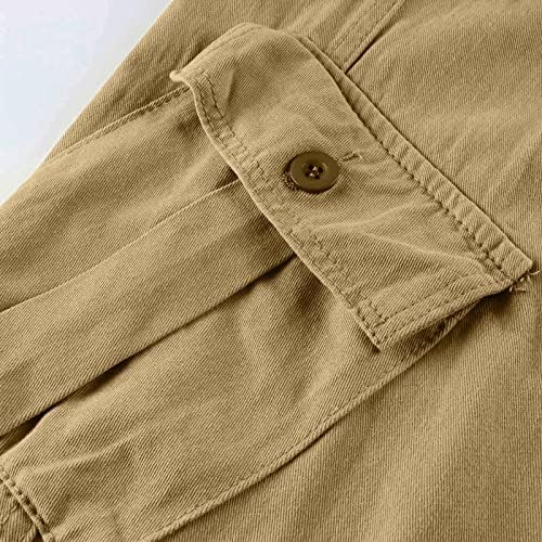 Карго панталони со низок пораст на пакувања панталони панталони трендовски права нога со пантолони со џебови