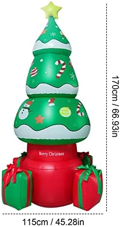 Јуаб Елка На Надувување | Светла Божиќна Елка За Надувување Со Кутии За Подароци, Џиновски Божиќни Надувувања со 3 Завиткани Кутии