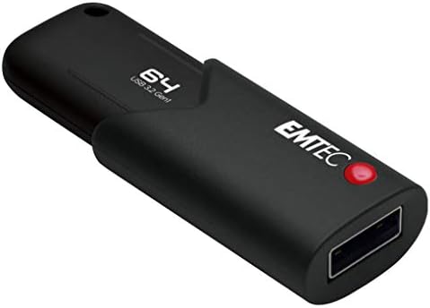Emtec Кликнете Безбедна B120 USB 3.2 Флеш Диск 64 GB-енкрипција софтвер AES 256 - читање брзина 100 MB/s-Црна