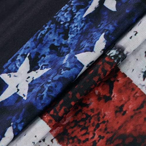 Војник краток ракав за мажи Американско знаме плус големина маица ретро патриотска блуза мускуларна вежба за атлетика на врвови