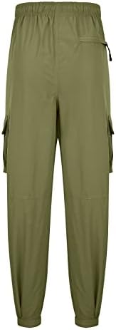 Машка модна обична цврста боја еластична половината на половината панталони со лесен тактички пантолона џогер џогер џогер
